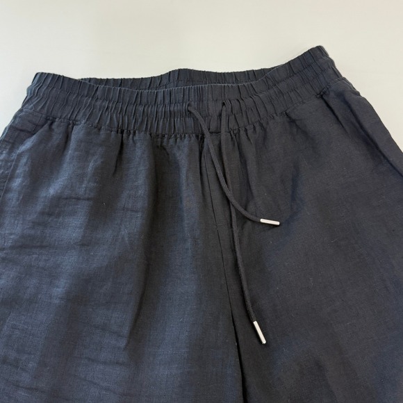 Quince Pants - Quince European Linen Wide Leg Pants Women XL 26" Inseam Black Minimalist Casual